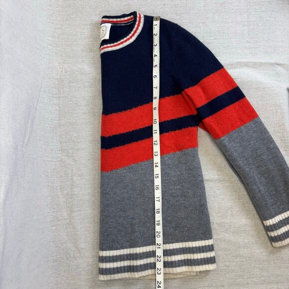 STS Sail to Sable Chevron Stripe long sleeve 100% wool sweater size S - Picture 8 of 9